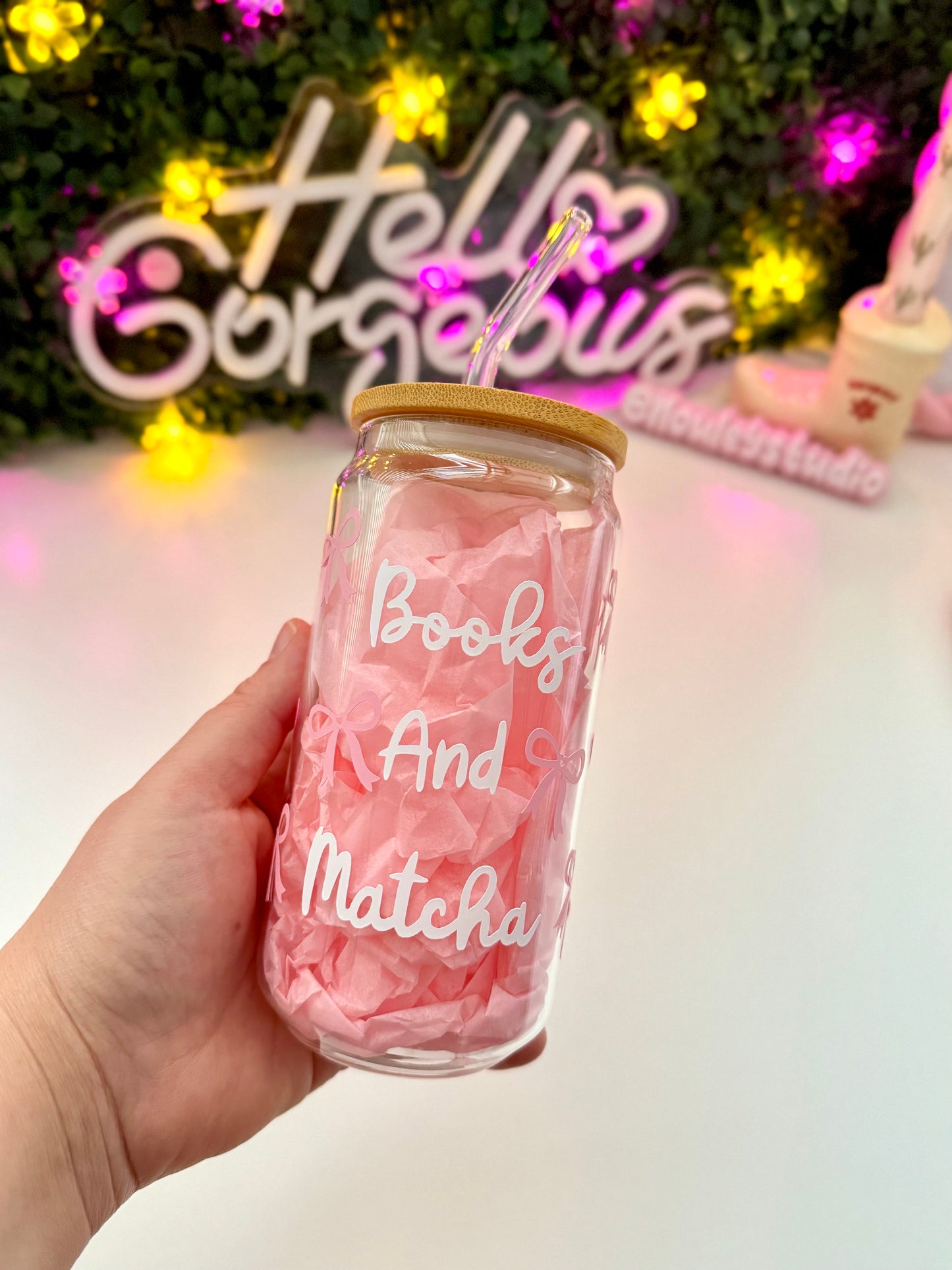 Drinkglas met rietje | Books and Matcha