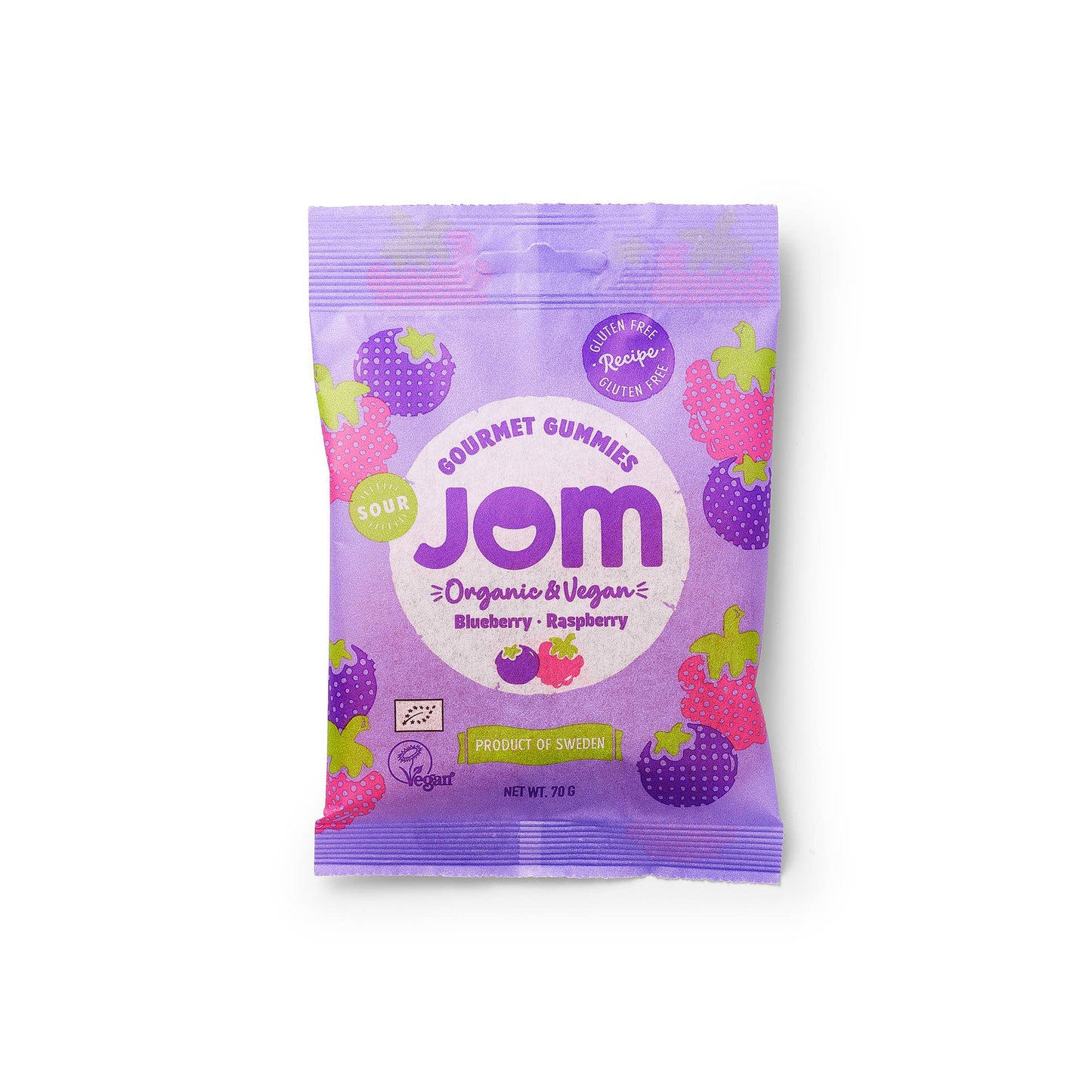 Organic and Vegan Swedish Sour Blueberry and Raspberry Gummies