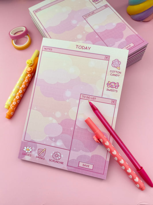 Cotton candy notepad A5