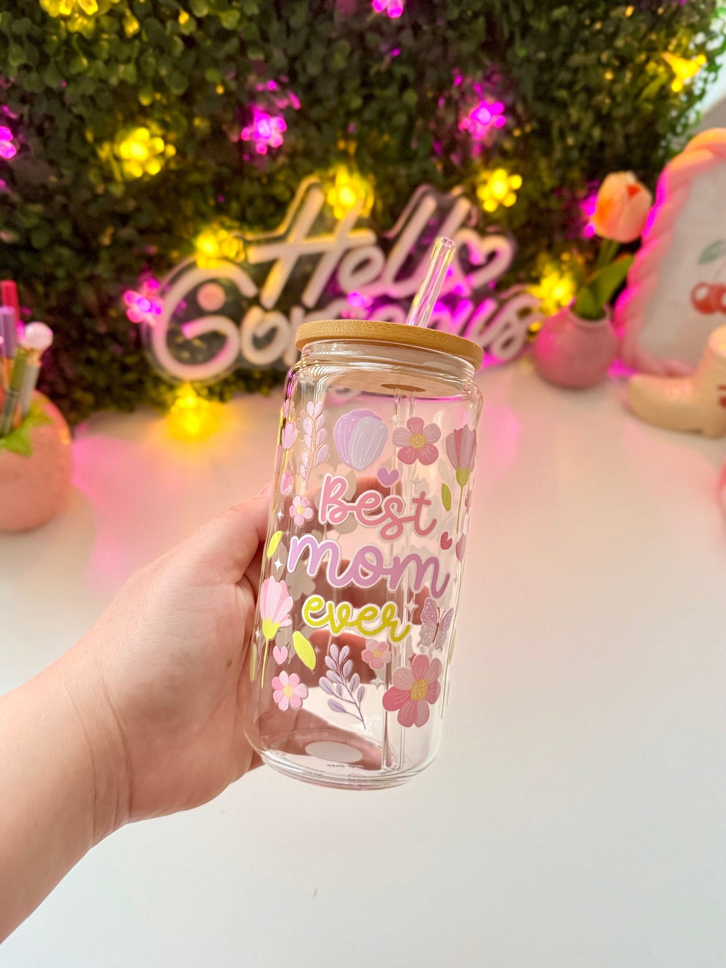 Drinkglas met rietje | Best Mum ever