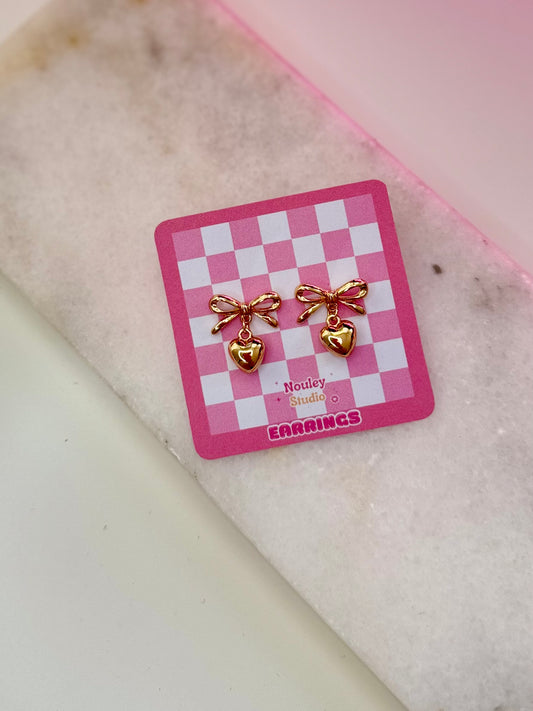 Heart Bow Earring