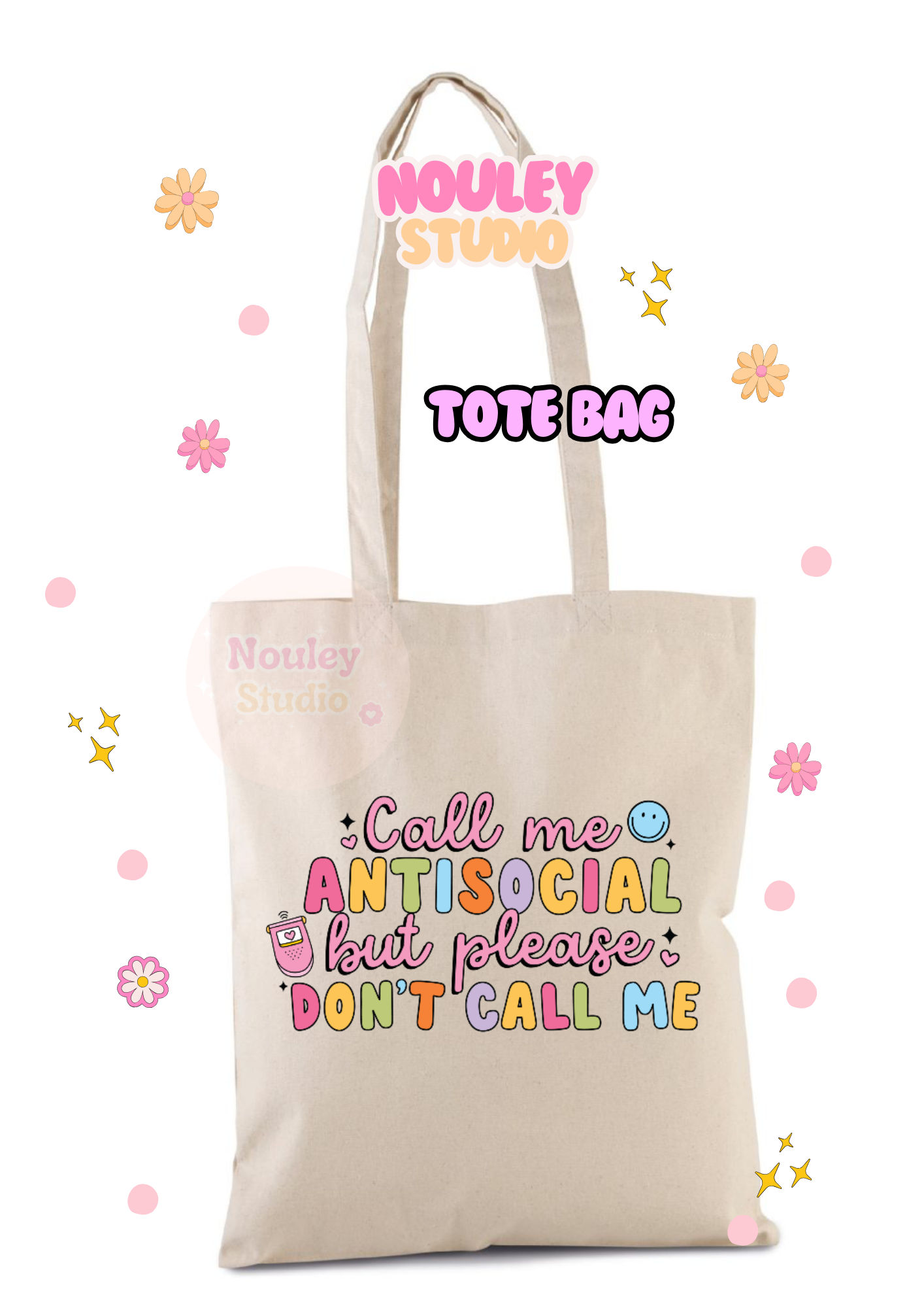 Call me anti social tote bag