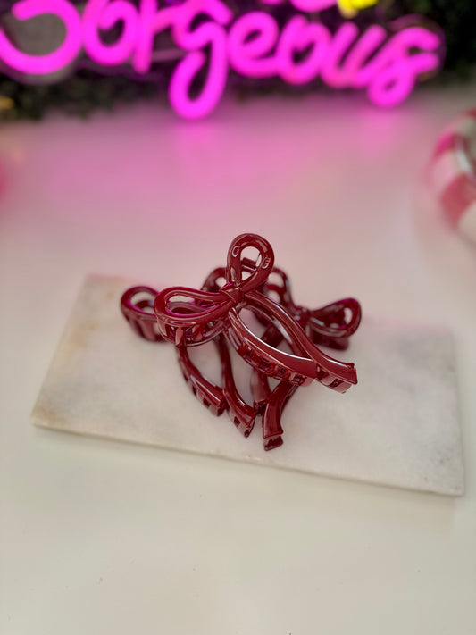 Bordeaux bow hairclip