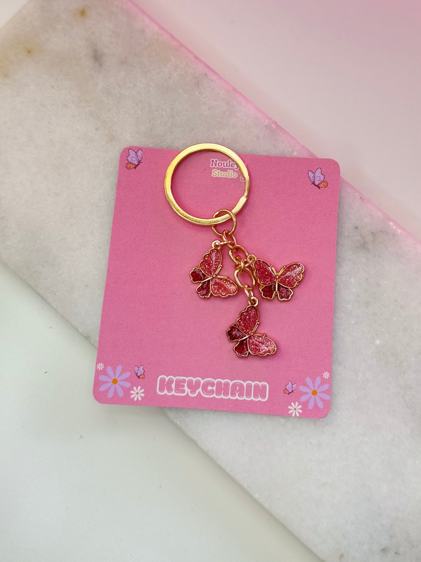 Pink Butterfly keychain