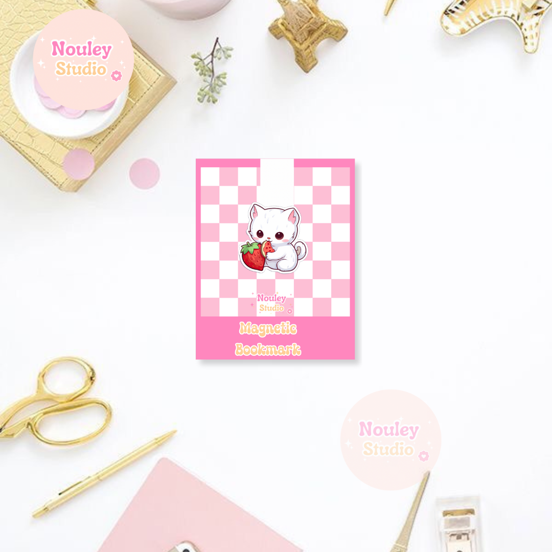 Bookmarks strawberry cat