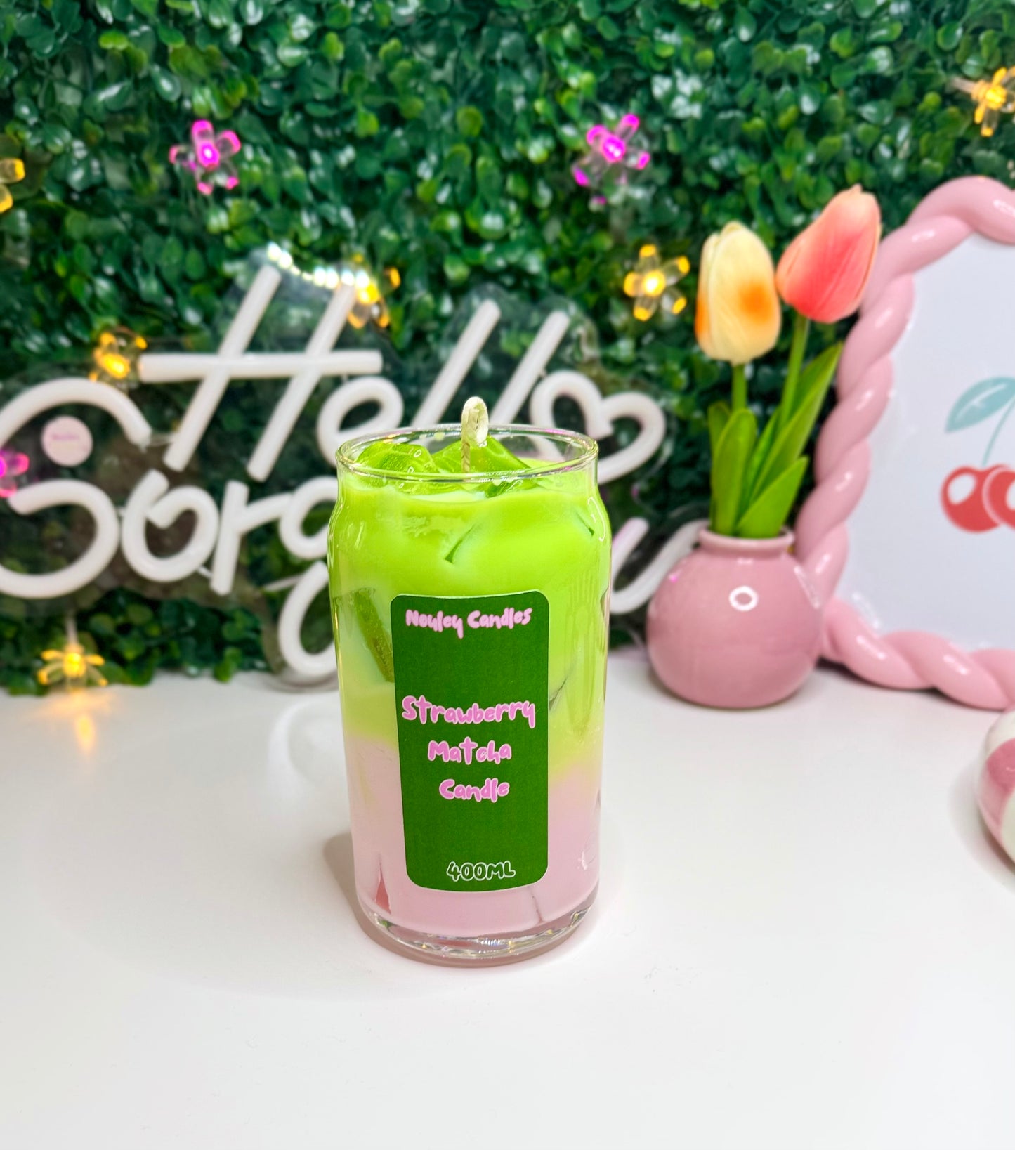 Geurkaars | Strawberry Matcha Latte Candle