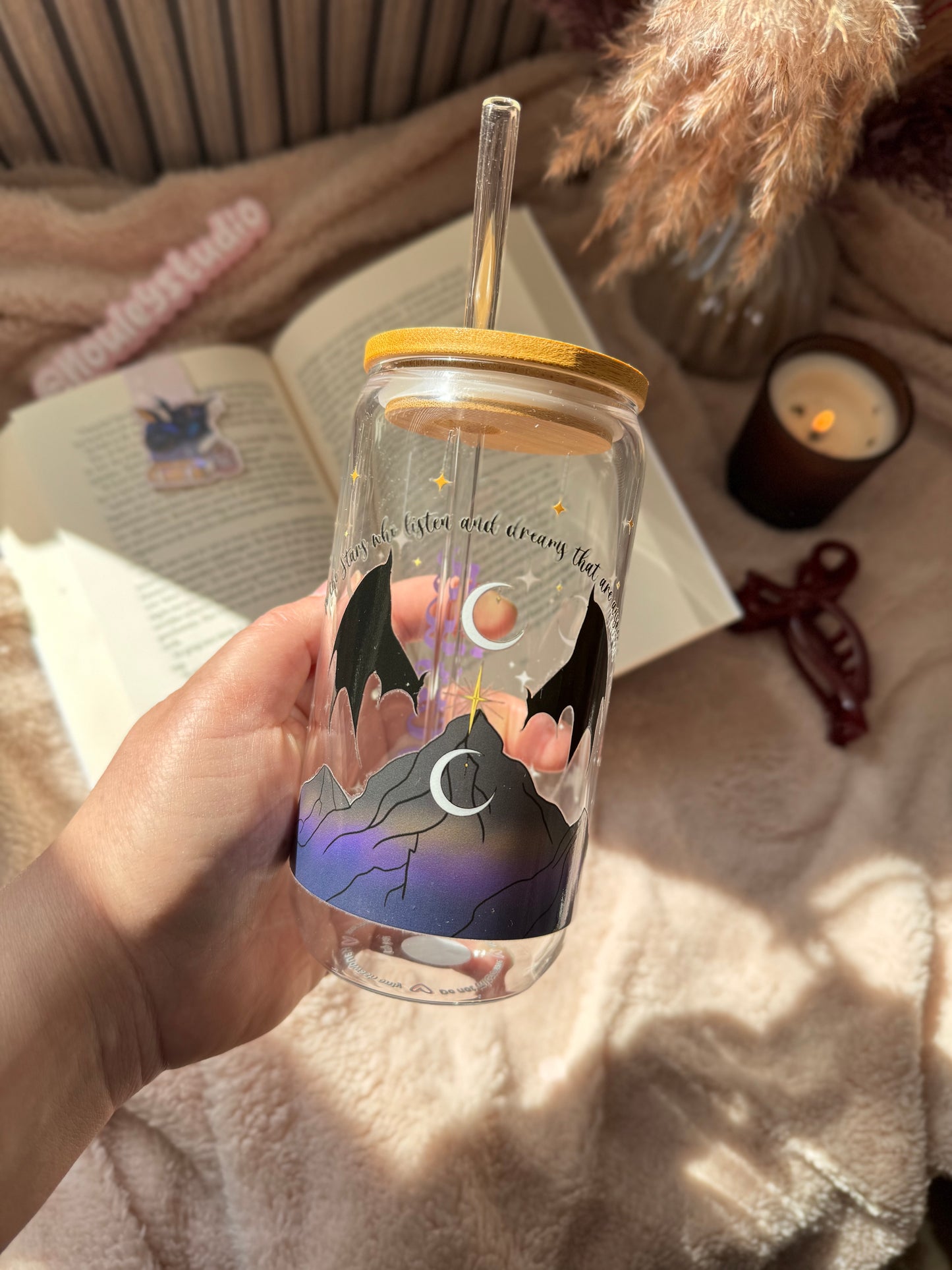 Drinking glass with straw | Cute Bow 🎀 with name tumbler