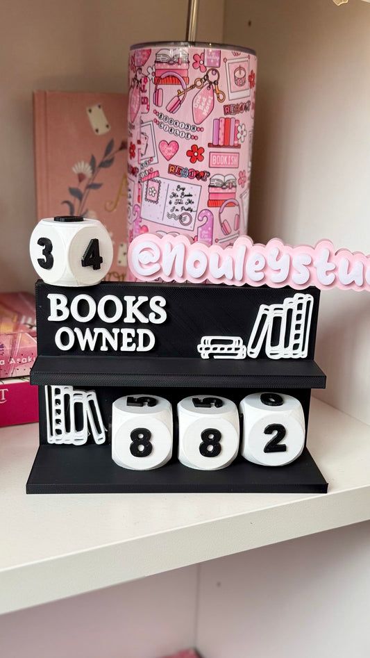 Book Counter l Books Owned met gegraveerde boeken