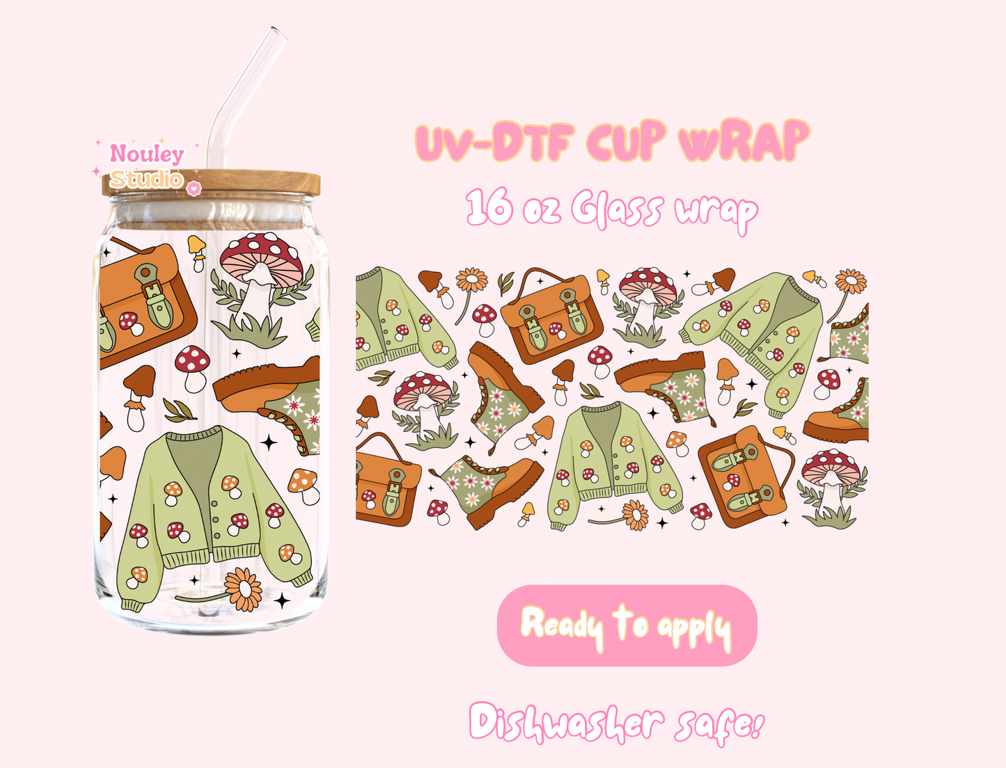 UV-DTF Cup Wrap | Goblincore Mädchen