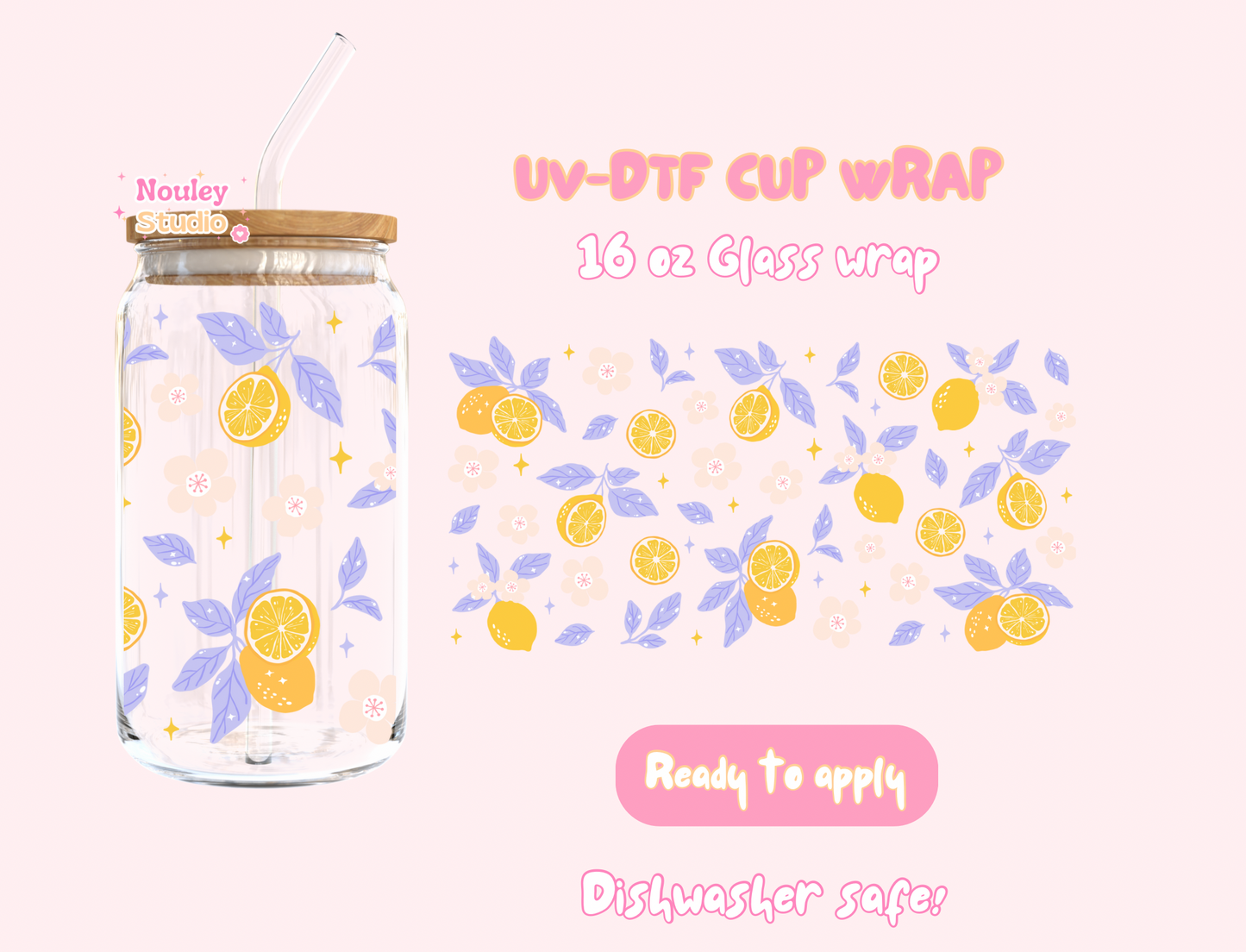UV-DTF Cup wrap | Squizy lemon