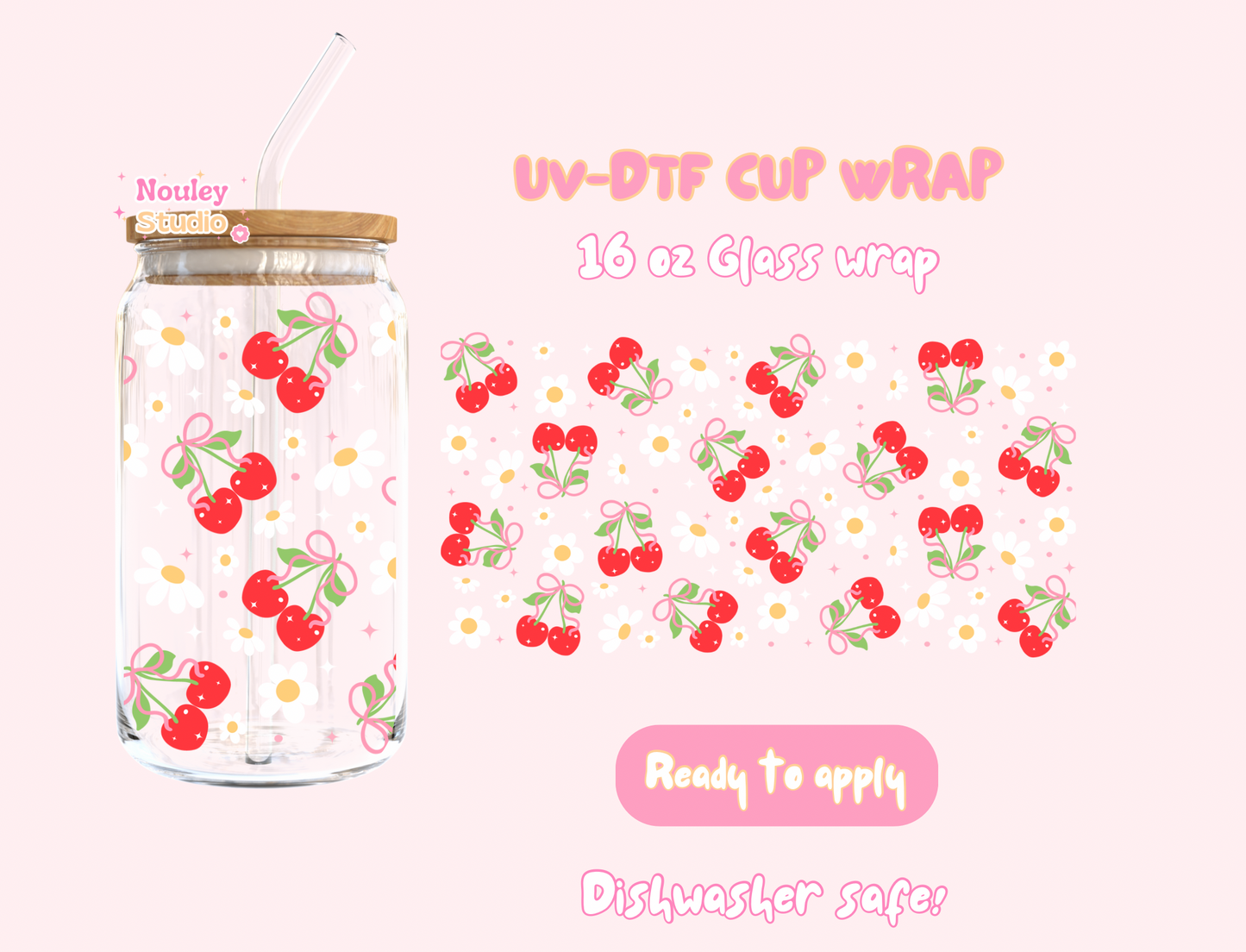 UV-DTF Cup wrap | Sweet Cherry
