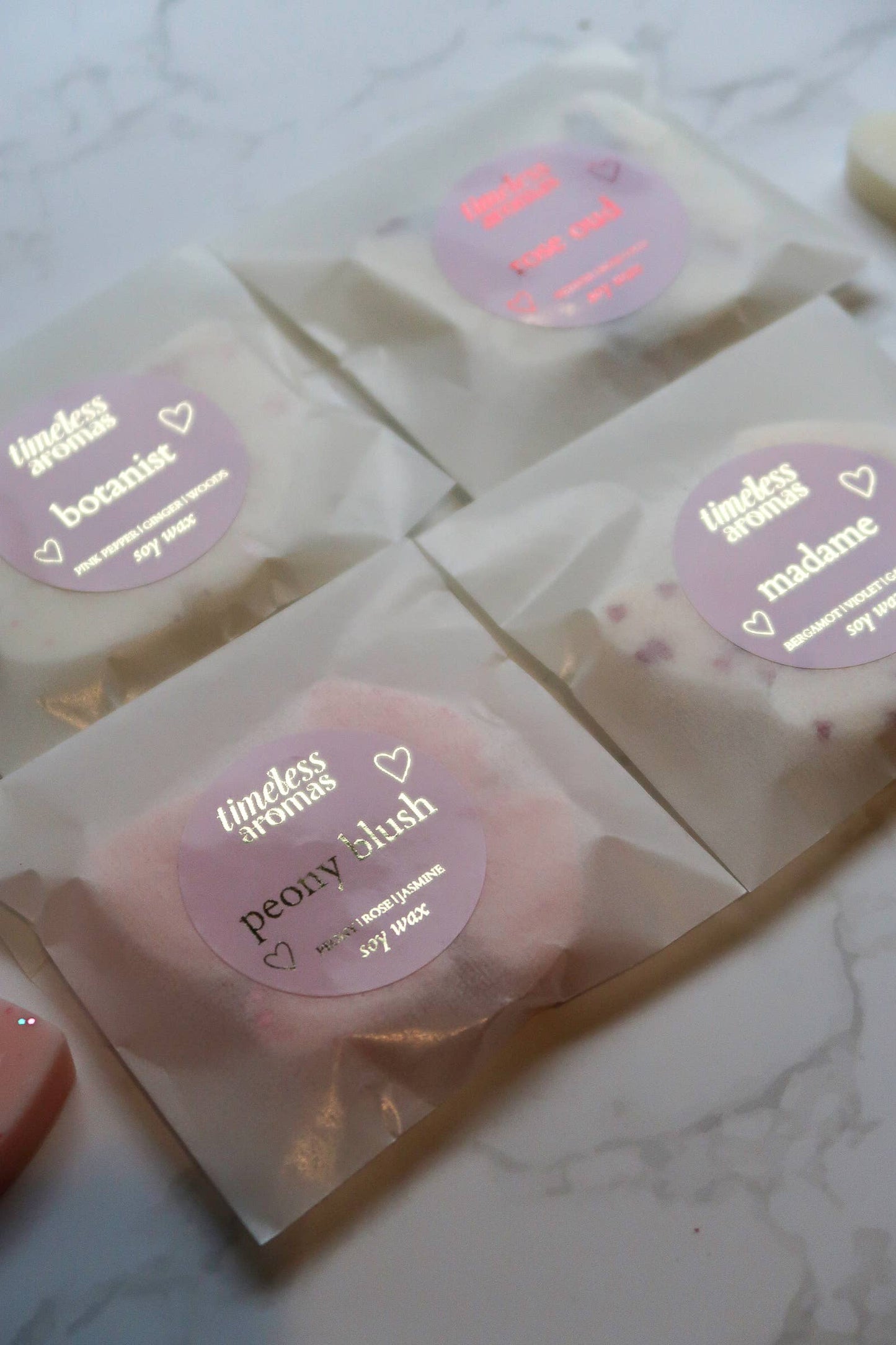 Soy Wax Melts, Peony Blush Suede Wax Melts, Mini Wax Melts