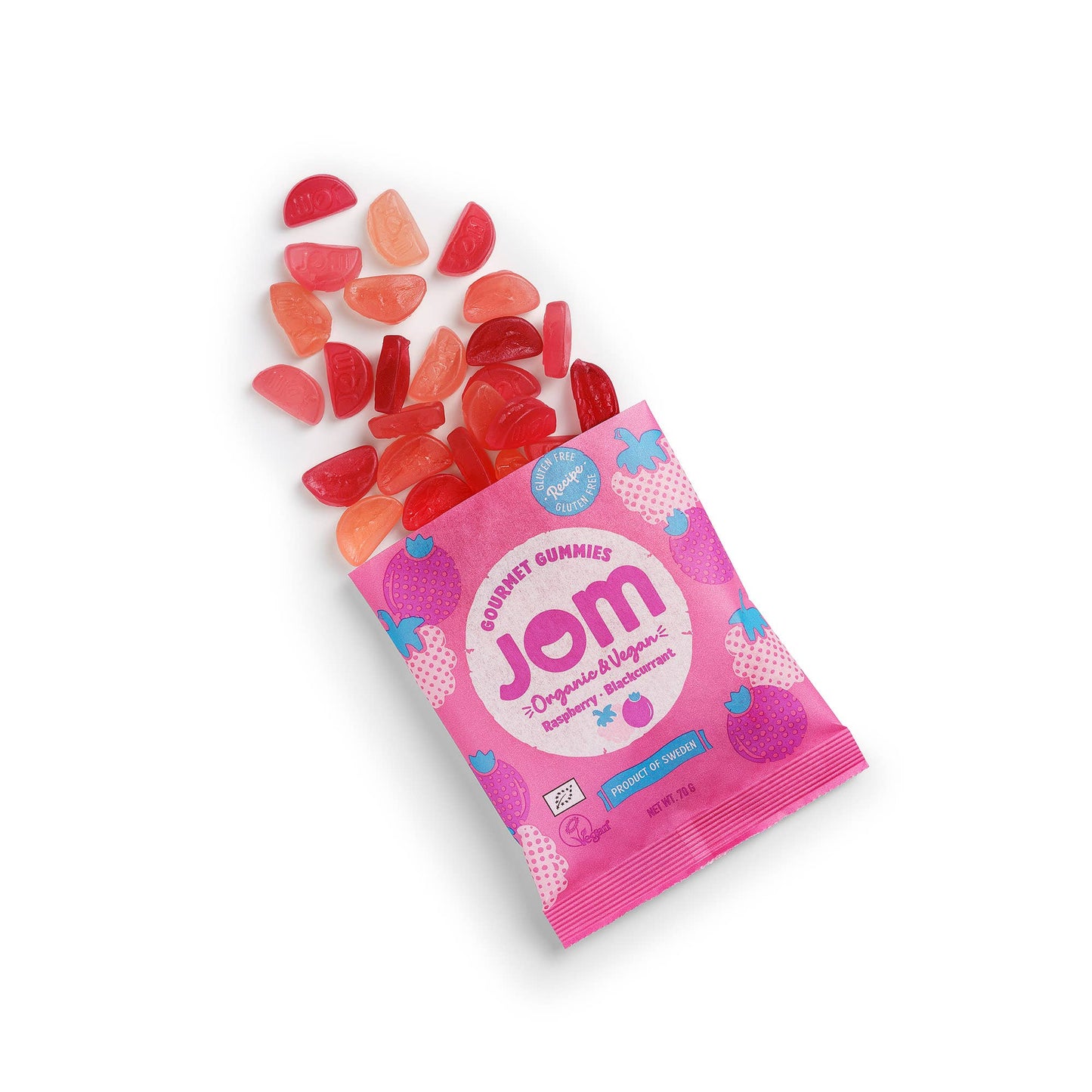 Organic and Vegan Swedish Raspberry and Blackcurrant Gummies