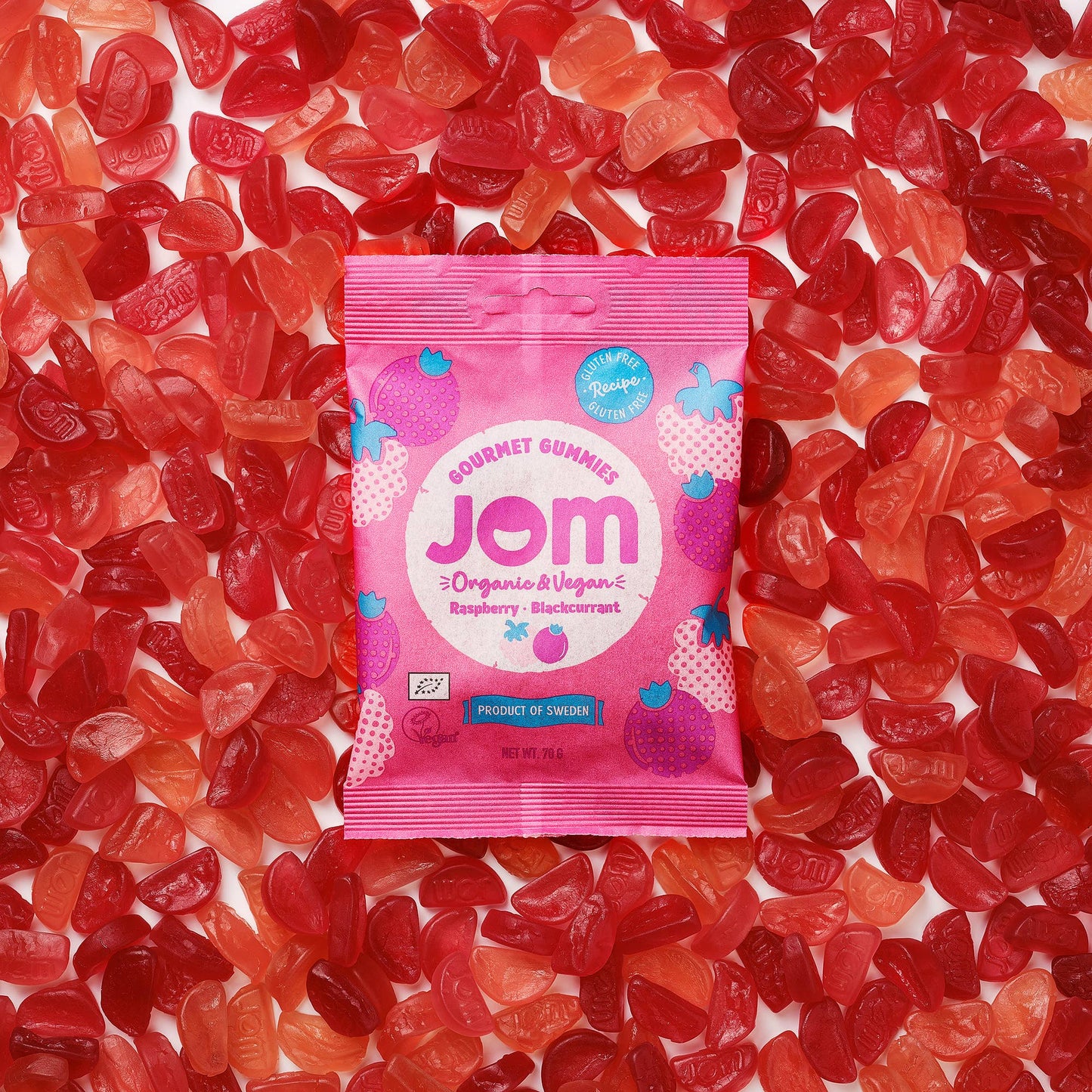 Organic and Vegan Swedish Raspberry and Blackcurrant Gummies