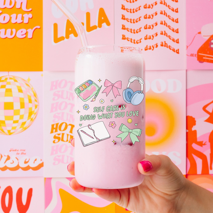 Drinkglas met rietje | Self care is
