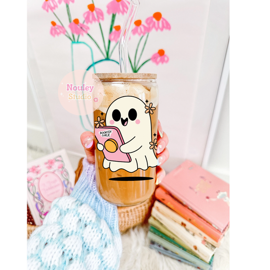 Drinkglas met rietje | Spooky bookish girl