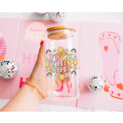 Drinkglas met rietje| F.. this shit