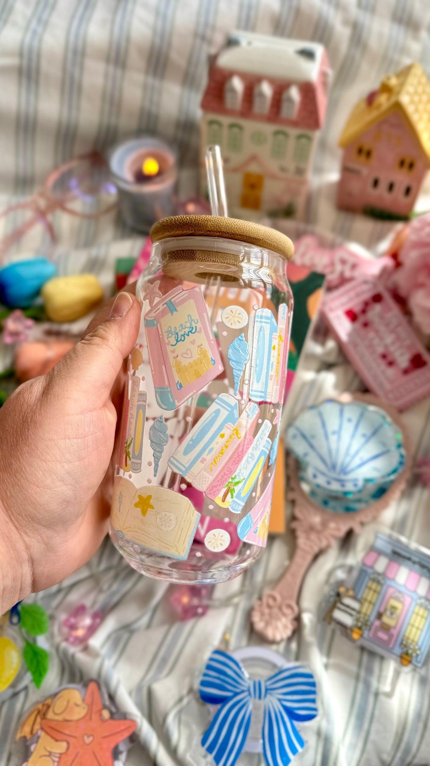 Drinkglas met rietje |  Beach love