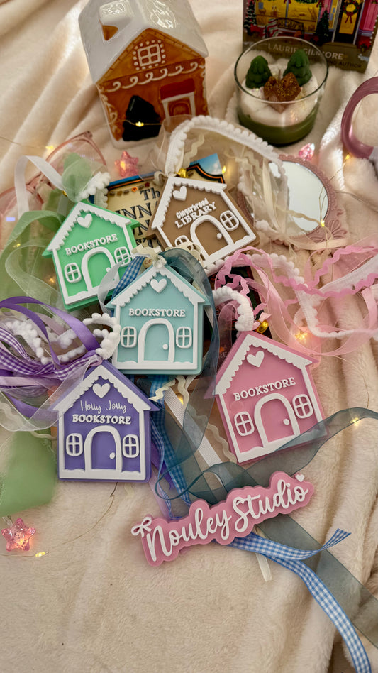 Gingerbread Bookstore Ornament – Holiday Edition