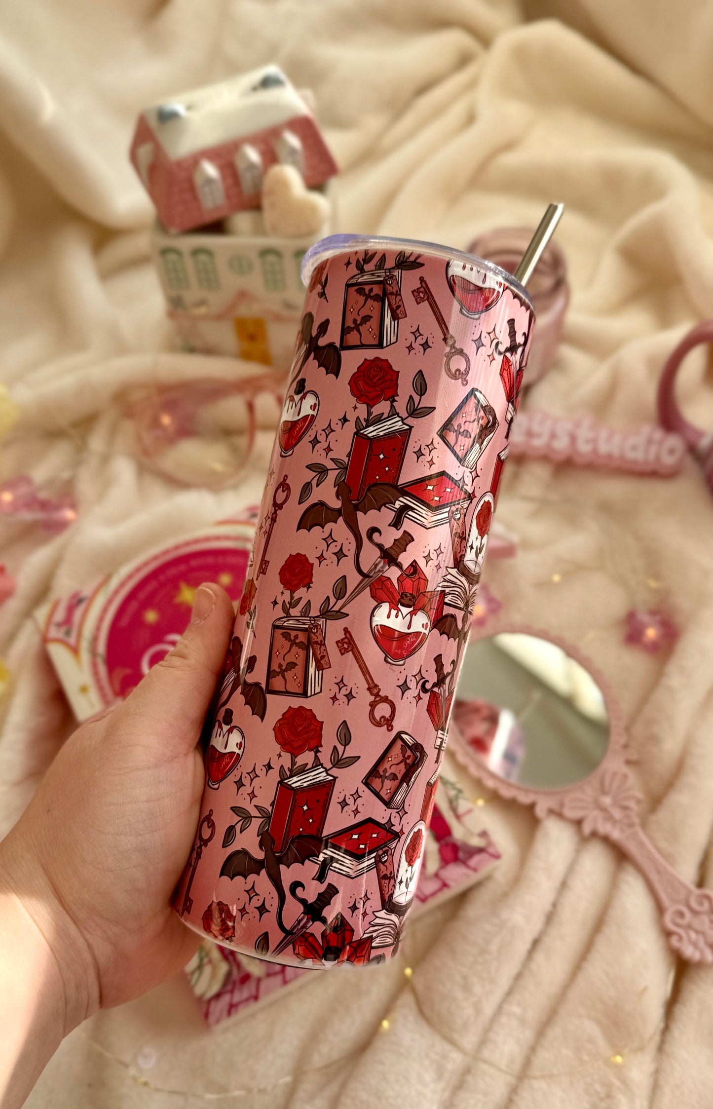 Red Romantasy tumbler