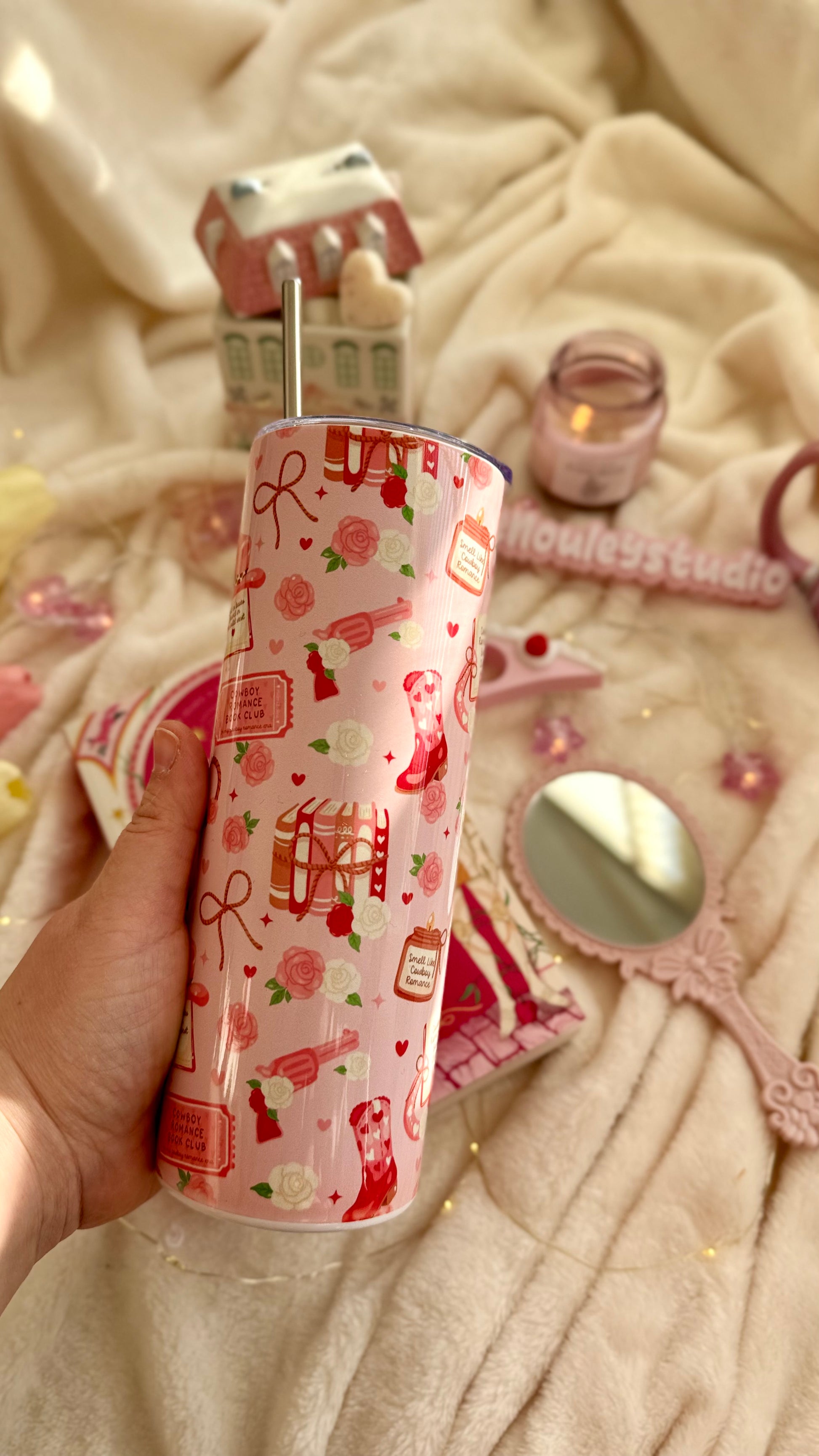 Rosy Cowgirl Tales Tumbler Bookish